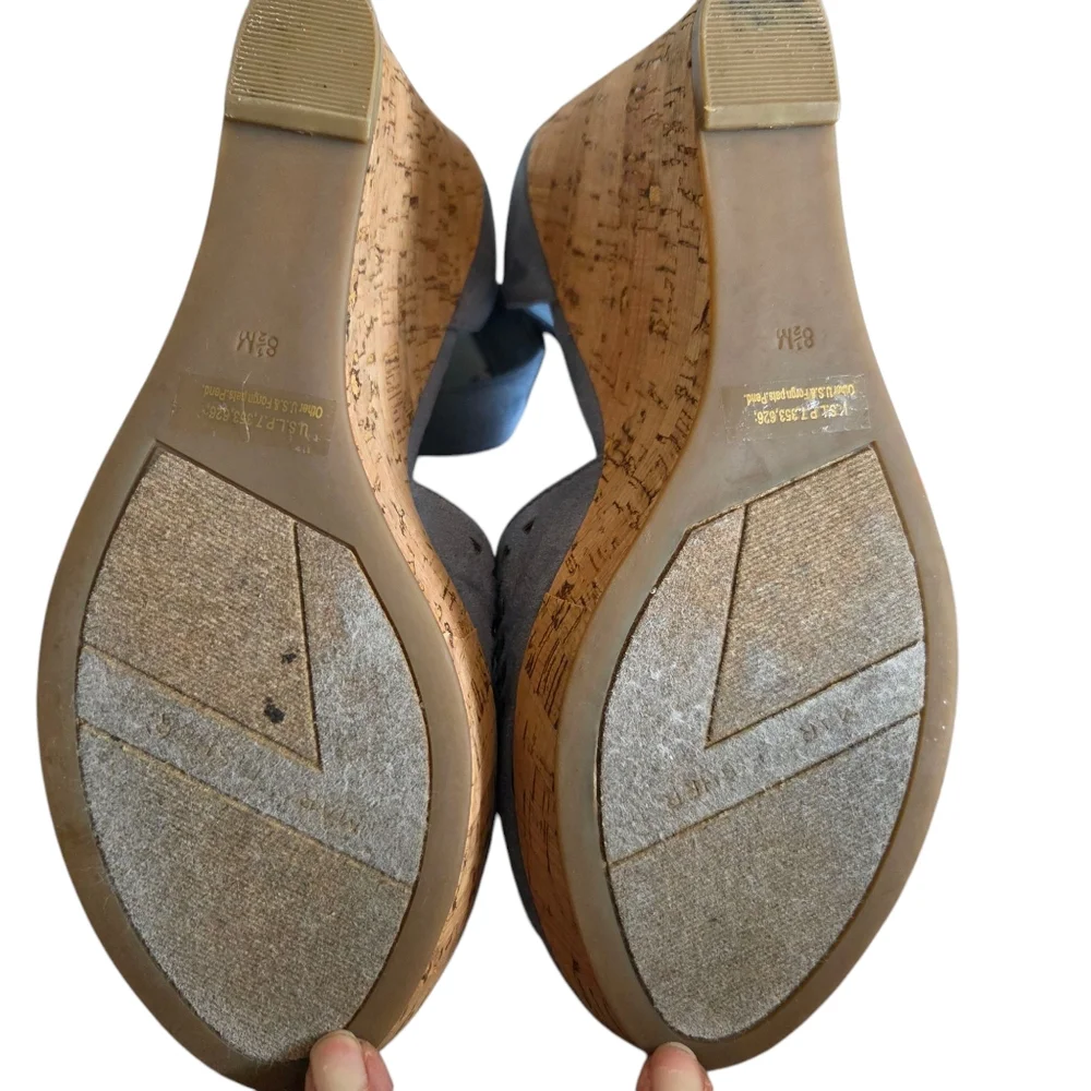 Womens Marc Fisher Batini Faux Suede Wedge Heel Sandals Size-8.5